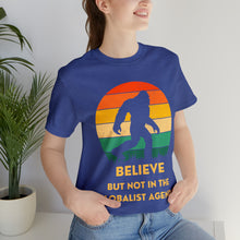 Load image into Gallery viewer, Believe - but not the globalist agenda - Unisex Jersey Short Sleeve Tee