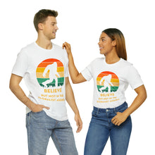 Load image into Gallery viewer, Believe - but not the globalist agenda - Unisex Jersey Short Sleeve Tee