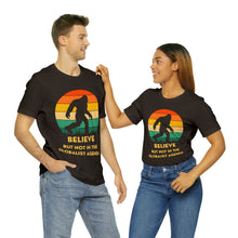 Load image into Gallery viewer, Believe - but not the globalist agenda - Unisex Jersey Short Sleeve Tee