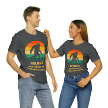 Load image into Gallery viewer, Believe - but not the globalist agenda - Unisex Jersey Short Sleeve Tee