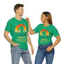 Load image into Gallery viewer, Believe - but not the globalist agenda - Unisex Jersey Short Sleeve Tee