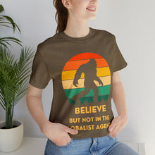 Load image into Gallery viewer, Believe - but not the globalist agenda - Unisex Jersey Short Sleeve Tee