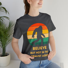 Load image into Gallery viewer, Believe - but not the globalist agenda - Unisex Jersey Short Sleeve Tee