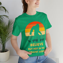 Load image into Gallery viewer, Believe - but not the globalist agenda - Unisex Jersey Short Sleeve Tee