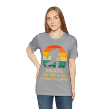 Load image into Gallery viewer, Believe - but not the globalist agenda - Unisex Jersey Short Sleeve Tee