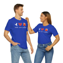 Load image into Gallery viewer, Peace Love and Sangria Unisex Jersey Short Sleeve Tee