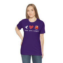 Load image into Gallery viewer, Peace Love and Sangria Unisex Jersey Short Sleeve Tee