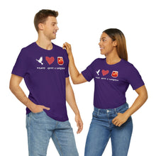 Load image into Gallery viewer, Peace Love and Sangria Unisex Jersey Short Sleeve Tee