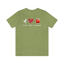 Load image into Gallery viewer, Peace Love and Sangria Unisex Jersey Short Sleeve Tee