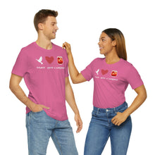 Load image into Gallery viewer, Peace Love and Sangria Unisex Jersey Short Sleeve Tee