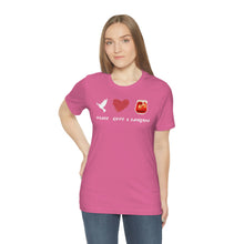 Load image into Gallery viewer, Peace Love and Sangria Unisex Jersey Short Sleeve Tee