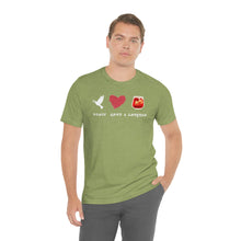 Load image into Gallery viewer, Peace Love and Sangria Unisex Jersey Short Sleeve Tee