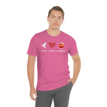 Load image into Gallery viewer, Peace Love and Sangria Unisex Jersey Short Sleeve Tee