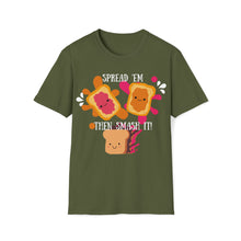 Load image into Gallery viewer, Spread&#39;em Then Smash It - PBJ Unisex Softstyle T-Shirt
