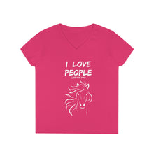 Load image into Gallery viewer, I Love People Sassy-Horse - Ladies&#39; V-Neck T-Shirt
